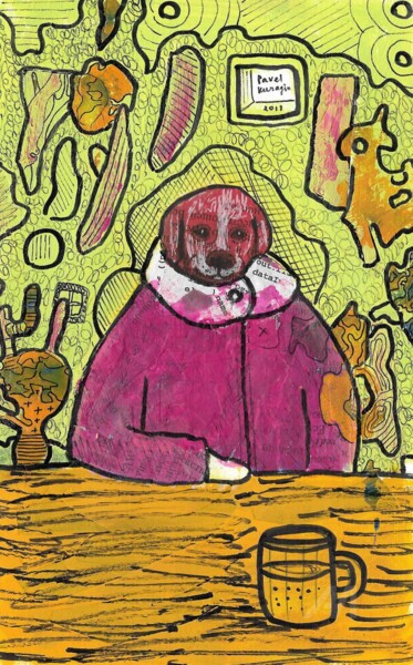 "Drinking dog #11" başlıklı Kolaj Pavel Kuragin tarafından, Orijinal sanat, Kolaj