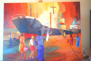 Peinture intitulée "Femmes bienvenues à…" par Jacky Dumergue, Œuvre d'art originale, Huile