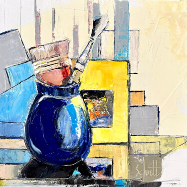 HALF ABSTRACT 40 (Pot, pinceaux et livre)