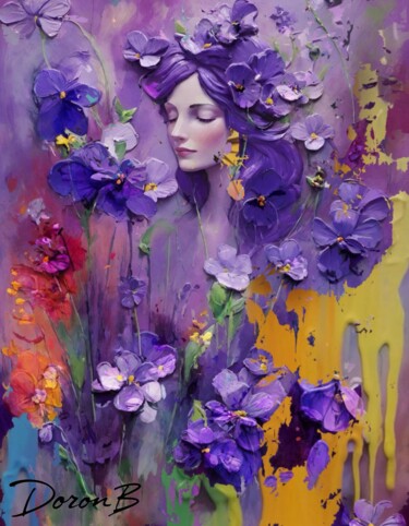 Rêverie Florale Violette en Impasto