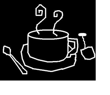 Digital Arts titled "Black & White Tea" by Connie M., Original Artwork, Digital Painting