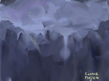 Digital Arts titled "Blue Moutian Wind" by Connie M., Original Artwork, Digital Painting