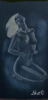 Drawing titled "Energie féminine." by Annick Terwagne, Pastelliste De La Fémin, Original Artwork