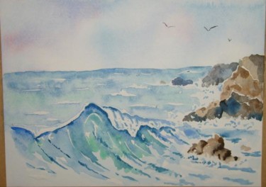 Peinture intitulée "vague" par Nadege Frazié, Œuvre d'art originale