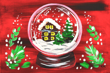 Vintage Snow Globe Dream: Ice House in Glass Ball | Christma