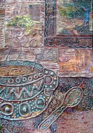 Painting titled "Tea cup" by Connie M., Original Artwork