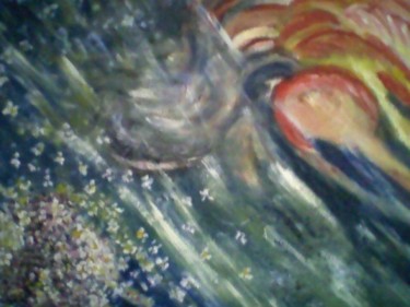 Pintura titulada "les fleurs sous le…" por Auracelie Wall, Obra de arte original
