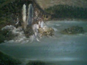 Pintura titulada "Et l'eau a jailli..…" por Auracelie Wall, Obra de arte original