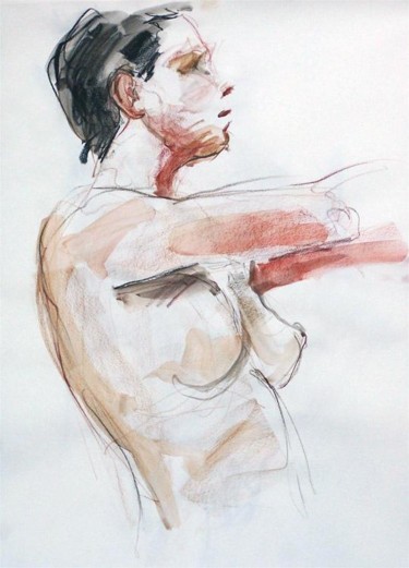 Dessin intitulée "Etude" par Karine Lemoine, Œuvre d'art originale