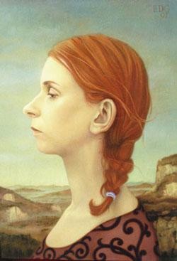 Painting titled "Mlle Blondeau" by Ellen De Groot, Original Artwork, Other