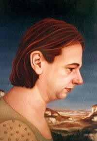 Painting titled "Christian" by Ellen De Groot, Original Artwork, Oil