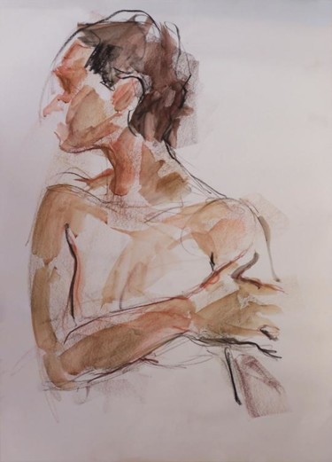 Dessin intitulée "Etude" par Karine Lemoine, Œuvre d'art originale