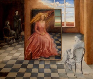 Pintura titulada ""Woman in pink insi…" por Irma Dos Santos, Obra de arte original