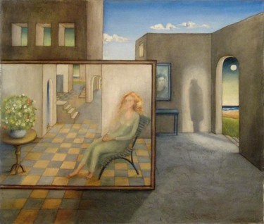 Pintura titulada "“Woman in green ins…" por Irma Dos Santos, Obra de arte original