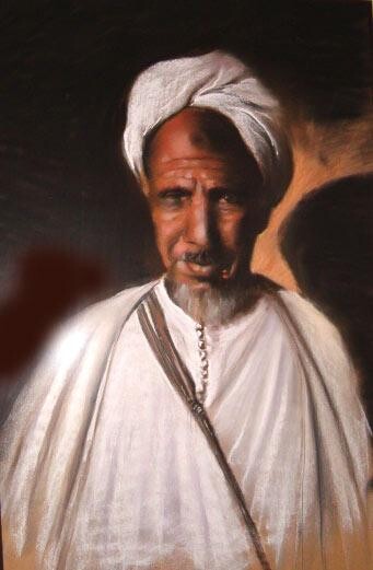 Painting titled "Notable de l'Atlas" by Abderrahmane Latrache, Original Artwork