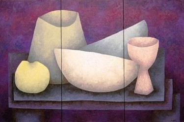 rebanadas de luna Painting titled "rebanadas de luna" by Juan Sacristan, Original Artwork, Oil