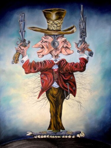 Dibujo titulada "Das Duell / The due…" por August Di Lena, Obra de arte original, Pastel