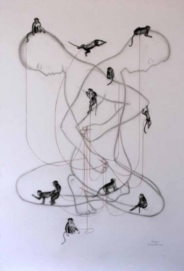 Painting titled "untitled-3" by Bhagyanath Chandroth, Original Artwork, Oil