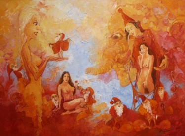 Painting titled "Cykl Bajki dla doro…" by Krzysztof Lozowski, Original Artwork