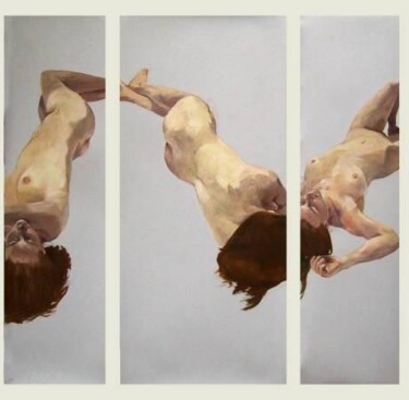 Painting titled "apesanteur" by Mathieu Weemaels, Original Artwork, Oil