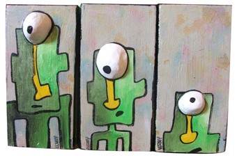 Schilderij getiteld "Tous pareils tous d…" door Wally, Origineel Kunstwerk
