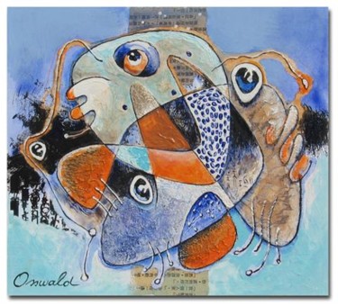 Peinture intitulée "LES COPAINS" par Jean-Luc Osswald, Œuvre d'art originale, Huile