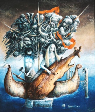 Painting titled "MUSIC 2" by Peter Marcek, Original Artwork