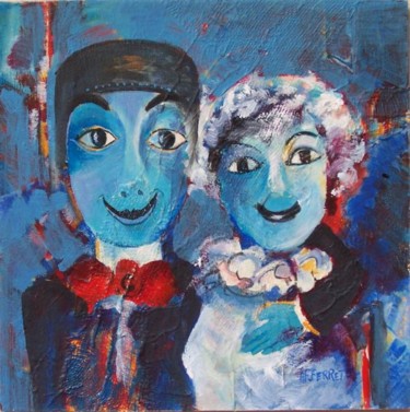 Peinture intitulée "Guignol et la Madel…" par Anne-Frédérique Ferret, Œuvre d'art originale