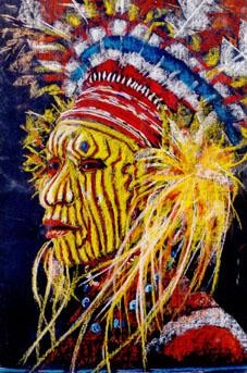 Peinture intitulée "papou" par Didier Dantras, Œuvre d'art originale, Huile