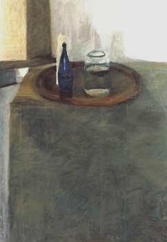 Painting titled "bouteille bleue et…" by Mathieu Weemaels, Original Artwork