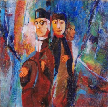 Peinture intitulée "Guignol... entrez d…" par Anne-Frédérique Ferret, Œuvre d'art originale, Huile