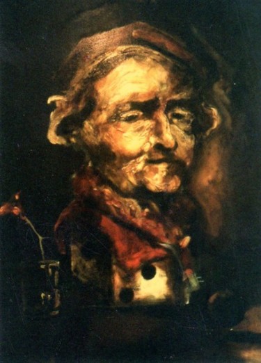 Peinture intitulée "LA SOMBRA DE REMBRA…" par Alexander Leal Cid, Œuvre d'art originale, Huile