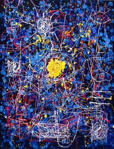 Malerei mit dem Titel "Constellation..." von Olivier Horen, Original-Kunstwerk, Öl