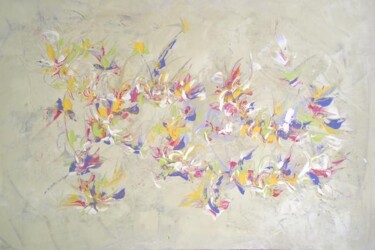 Painting titled "beige hawai" by Delphine Bernard, Original Artwork, Oil