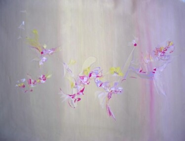 Painting titled "aurore" by Delphine Bernard, Original Artwork, Oil