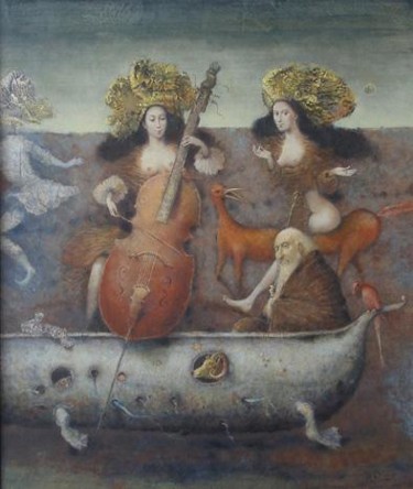 Painting titled "LOTH`S DAUGHTERS I" by Peter Marcek, Original Artwork