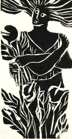 Primavera 1 Impressões e gravuras intitulada "Primavera 1" por Maria Lucia Pacheco, Obras de arte originais, Xilogravura