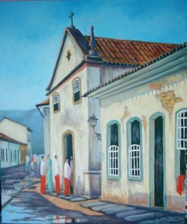 Peinture intitulée "Hora da Missa II" par Sandro José Da Silva, Œuvre d'art originale, Huile