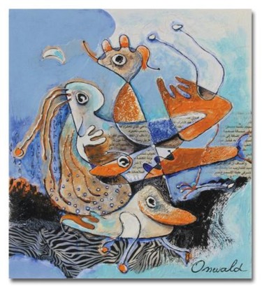 Peinture intitulée "LES GALLINACÉS" par Jean-Luc Osswald, Œuvre d'art originale, Huile