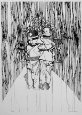 "FRIENDS" Painting titled ""FRIENDS"" by Robert C Maize, Original Artwork