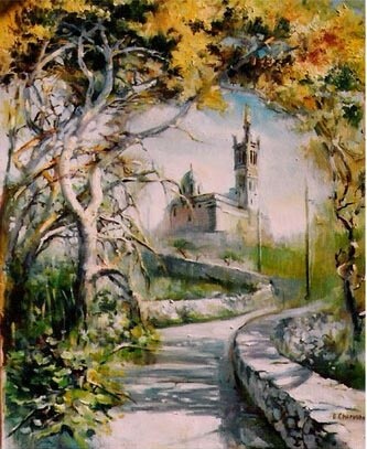 Peinture intitulée "Provence" par Eugenie Chervonna (Allet), Œuvre d'art originale, Huile
