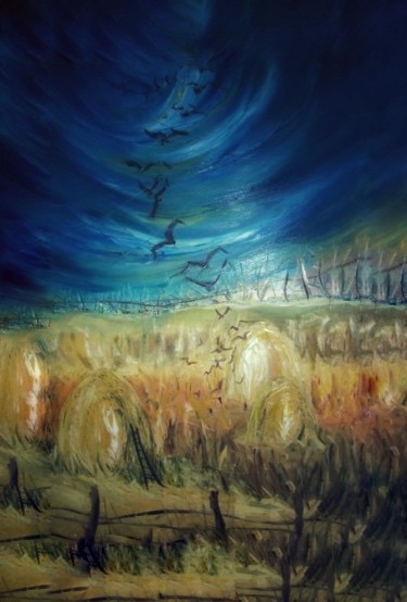 landing Painting titled "landing" by Marzena Walczuk, Original Artwork, Oil
