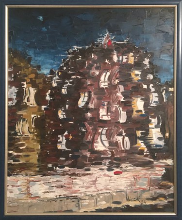 Painting titled "Amsterdam suburb 20…" by Marzena Walczuk, Original Artwork, Oil