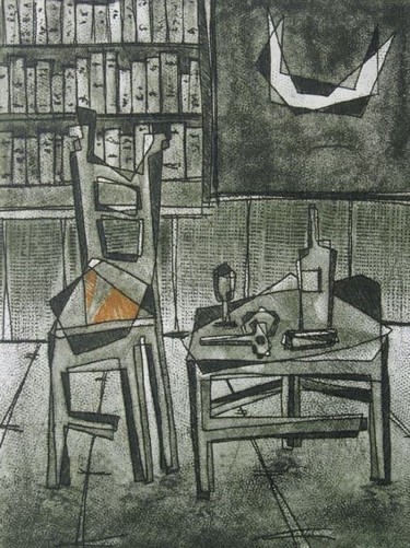 silla en el estudio Digital Arts titled "silla en el estudio" by Juan Sacristan, Original Artwork