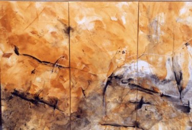 Malerei mit dem Titel "triptyque" von Evelyne Dominault, Original-Kunstwerk, Öl