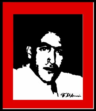 Peinture intitulée "autoportrait" par Farid Ait Aoudia, Œuvre d'art originale