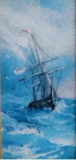 Peinture intitulée "la mer" par Eugenie Chervonna (Allet), Œuvre d'art originale, Huile