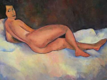 Peinture intitulée "301d' après MODIGLI…" par Esther Zini, Œuvre d'art originale