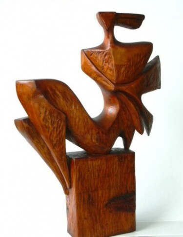 Sculpture titled "Brezza" by Orazio Barbagallo, Original Artwork, Wood