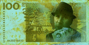 Painting titled "100kronoralternativ…" by Daniel Perry, Original Artwork